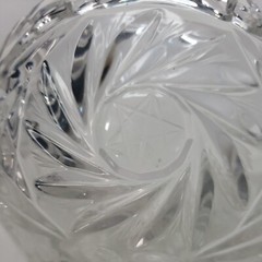 Footed Crystal Starburst Serving Bowl Dish Cut Glass 6″ Candy Fruits Clear Decor