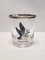 Vintage Federal Silver Rim Fowl High Ball Glasses Set Of 4 And 1 Whiskey Glass