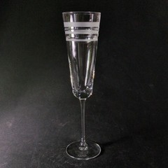 KATE SPADE LIBRARY STRIPE CHAMPAGNE FLUTE, Cut Lead Crystal, 10 1/4″, 7 oz, USA