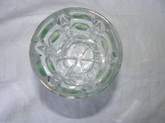 Bulls’s Eye and Daisies Tumbler U.S. Glass #15117 Clear EAPG 1909 green stain
