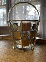 RARE MCM Culver CARNIVAL Ice Bucket And Caddy Barware