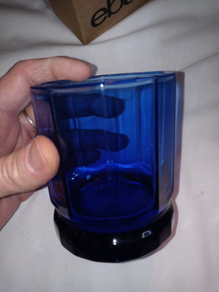 Vtg EUC Anchor Hocking ESSEX Cobalt Blue 10 0z TUMBLER FREE SHIPPING