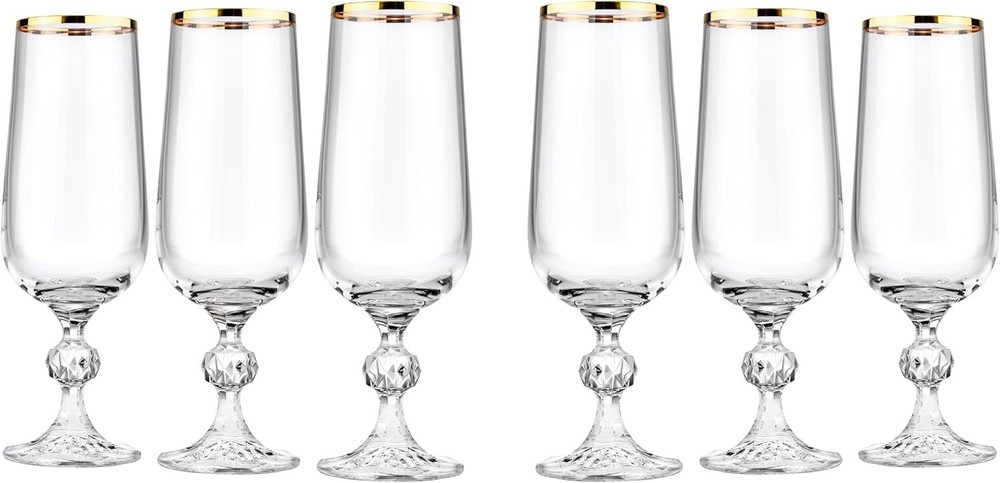 Crystalex Bohemia Golden Celebration Claudia Set of Glasses, 24 pieces