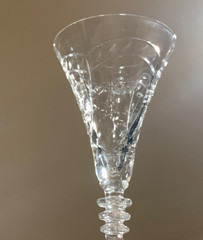 Libbey Rock Sharpe 2009-10~ Sherry Glasses~Cut Floral & Arch Design 5 7/8”