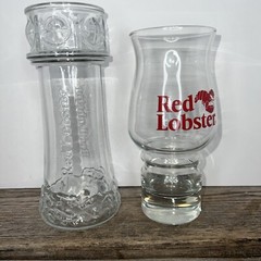 Red Lobster Hurricane/Cocktail Glasse And Light House Glass Set Of 2
