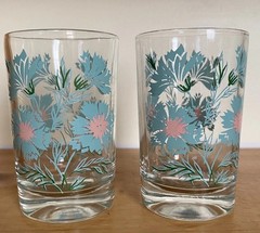 Vintage Mid Century Taylor Smith Set of 2 Juice Glasses Ever Yours Boutonniere.