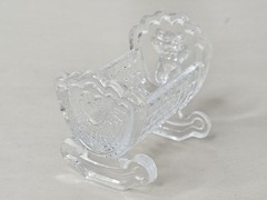 Vintage 24% Lead Crystal Cradle Forever Favors Baby Shower Gift Trinket Dish