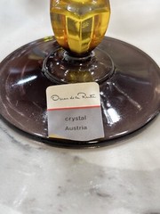 4 New Pcs Oscar de la Renta Austrian Crystal Chardonnay. Yellow/Black