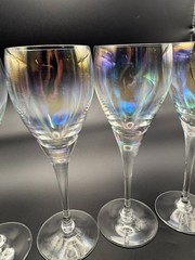Bohemia Iridescent Crystal White Wine Glasses Long Stem – Set of 5