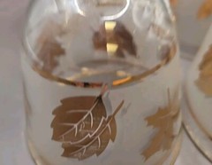 Vtg Set of 4 MCMLibbey Gold Leaf 5 1/2″ 10 oz. Water/Wine Goblets 1960s