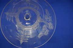 Hunt Safari Animal Scenes-(6) Low Sherbet Champagne Glasses, 3 3/8″ -LOT B (B61)