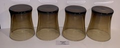4 Anchor Hocking Linden Smokey Brown Tawny Glass Flared Tumblers Lowball Vintage