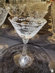 Vintage Fostoria Romance Etched Crystal Glassware 100 Piece Set – Excellent Cond