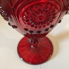 Set of 2 The Pioneer Woman Adeline Ruby Red Embossed Goblets Glassware 12oz New
