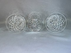 Vintage 3 Waterford Crystal Adare Claret Wine Glasses Old Acid Stamp