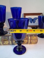 Vintage Libbey Cobalt Blue Ice Tea Flare Glasses