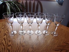 Wine Sherry Etched Cut Paneled 3 Oz – Set of 6