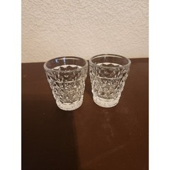 Vintage Fostoria American Crystal Shot Glasses 2.5” Tall – Set of 2 – 6