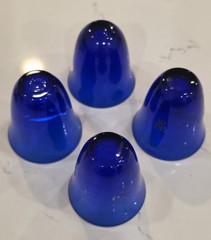 Vintage Silver- Plate Cobalt Blue Cordial Glasses Set Of 4