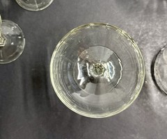 Set Of 11 Vtg Ribbed Sherbet Stemware Champagne Coupe Cocktail Clear Glasses