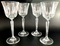 Set of 7 Mikasa Park Avenue Crystal Wine Glasses Clear Cut 8″ VTG 1987-1994 MINT