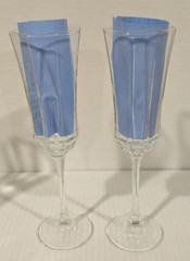 Arcoroc Octime Clear Stem Set of 4 Champagne Glasses Flutes 8.75″ 4 oz. France
