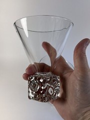Vintage DiSaronno Melting Ice Cube Base Martini/Cocktail Glasses Set of 3