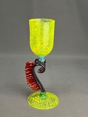 Hand-Blown Glass One-of-a-Kind Designer Multi-Color 9 1/2″ Wine or Water Goblet