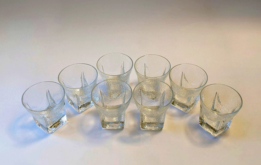 Vintage Libbey St. Regis Ice Textured Rocks Glasses Set of 8 5 oz MCM Barware