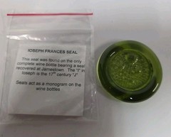 Joseph Frances Seal Green Handblown Glass Jamestown Glasshouse 2 Inch