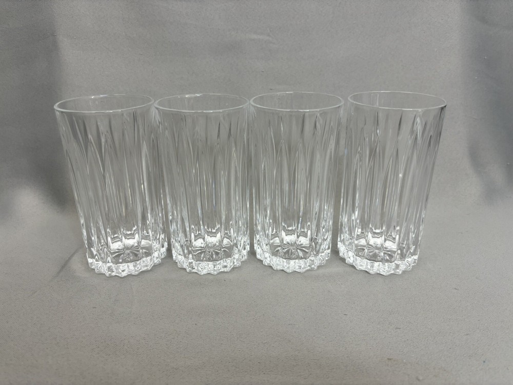 Set of 4 Mikasa Marquis Crystal Highball Tumbler Glasses Full Vertical Cut