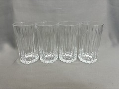 Set of 4 Mikasa Marquis Crystal Highball Tumbler Glasses Full Vertical Cut