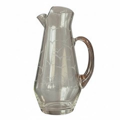 Vintage Mid Century MCM Etched Glass Seagull Pitcher Bach Bird Clear