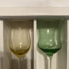 BLOCK Crystal Mouth Blown Kaleidoscope Cordials Set 6 Hand Cut & Polished Boxed