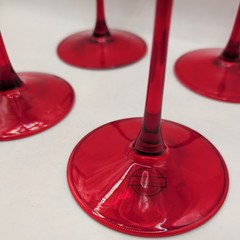 Summer Red Cherry Accents Handmade Wine Glass Set of 4 Girlfriend Party Whimsy