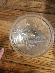 Vintage Pasabalce Lead Free Art Of Glass Water Wine Goblet Raised Fruit Motif