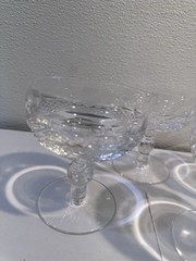 Waterford Champagne Sherbet Colleen Clear Crystal Short Stem 4.3″ Glass Set Of4