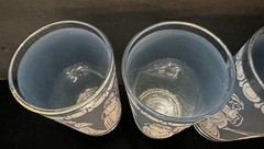 Wedgewood Blue Gray Greek Roman 10 oz Gold Trim Tumblers Set Of 6