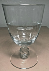 Vintage Libbey Starglow Etched Crystal Water Goblets Stars Starbursts 5.5″