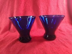 Two (2) Vintage Cobalt Blue Martini Glasses – Vintage Cobalt Blue Bar Glasses