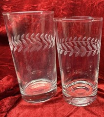 Tumbler Etched Laurel Leaf Set of 2 Anchor Hocking 5.5”