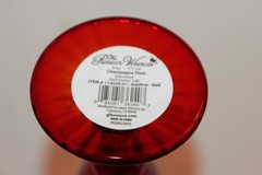 NEW! PIONEER WOMAN Red ADELINE 7-7/8″ Footed Champagne Flutes Glasses Set of 8