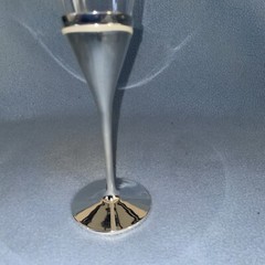Lenox True Love Champagne Flutes Set 2 Toasting Glasses Silverplated Stem 812613