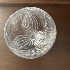 2 Gorham «Primrose» Crystal Wine Glass ~Vertical Cut Leaves ~Multifaceted Stem