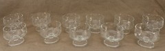 Set Of 11 Vintage Anchor Hocking Cubist 3 Inch Footed Wide Mouth Tumbler Glasses
