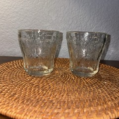 Vintage Indiana Glass Madrid Collection Low-Ball Whiskey Scotch Set Of Two!