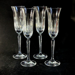 MIKASA INSPIRATION CHAMPAGNE FLUTES, Cut Lead Crystal, 9 3/4″, 6 oz, 4PCS