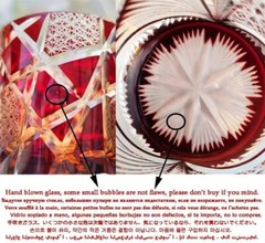 Cut Crystal Whiskey Glass Tumbler Edo Kiriko Drinkware Hand Cut Clear 9oz Red