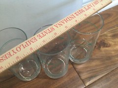 set 3 Corelle Rosemarie glass Tumbler tulips 6″ tall EXC