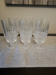 Stratton Lead Crystal Iced Tea Glasses / Goblets by Fostoria, Set of Six